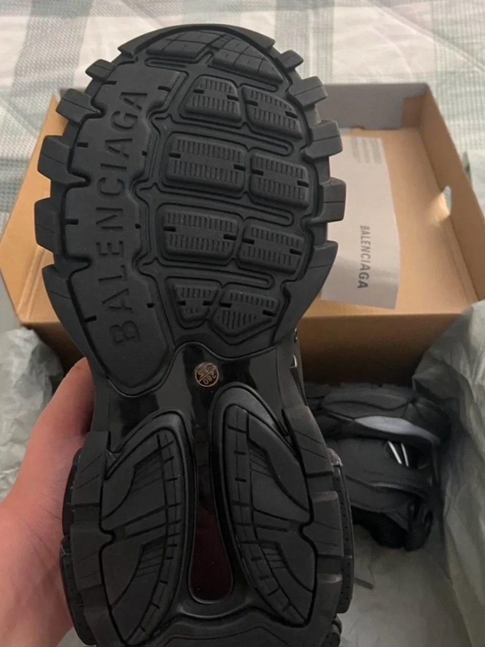 Balenciaga Men's Black Multi-Layered Track Sneakers - Picture 3 of 8